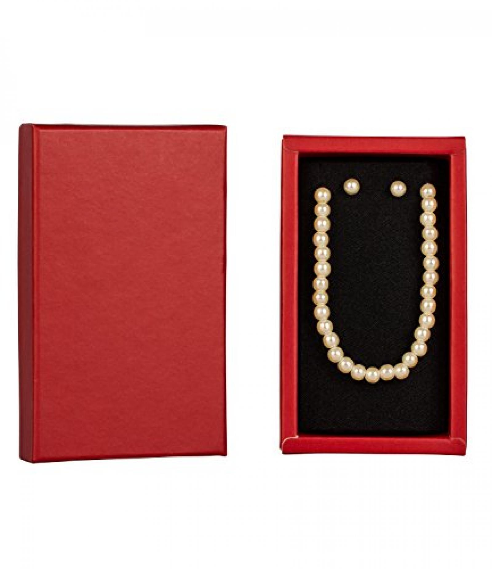 SIX "Xmas Sets" Geschenk Box mit Kett & Ohrsteckern, wei&szlig;e Perlen (388-199) 